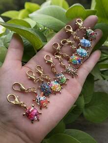 10 Gantungan Kunci Kura-kura Laut Lucu, Gantungan Kunci Berbentuk Hewan yang Modis dan Menyenangkan, Aksesori Pengatur Kunci Tahan Lama, Hiasan Gantung Mini, Cocok untuk Ransel, Dompet, Tas Tangan, Sepatu, dan Penyimpanan Kunci, Set Gantungan Kunci Hadiah yang Dipersonalisasi untuk Ibu, Ayah, Wisuda, dan Guru - MultiWarna - View 2