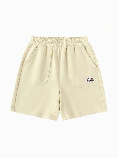 Balabala Quần short mùa hè mới, kiểu dáng thường ngày cho bé trai và bé gái, cạp chun, dài đến đầu gối, thích hợp cho bé gái.