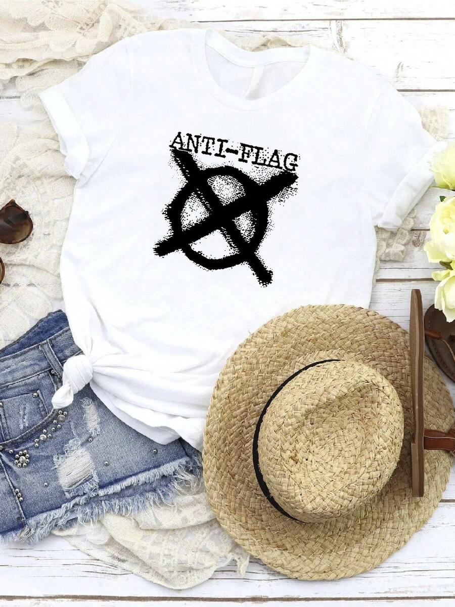 Camiseta de mujer con estampado ANTI-FLAG HARDCORE PUNK ROCK, talla unisex S-3XL - Blanco - Ver 1