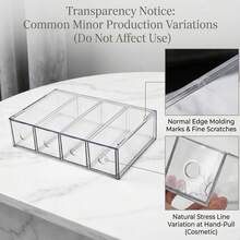4-Grid Acrylic Transparent Desktop Storage Box - Large Capacity Dustproof Design, Suitable For Storing Cosmetics, Pens And Markers - Applicable For Office, Dorm And Craft Room - Clear - View 13