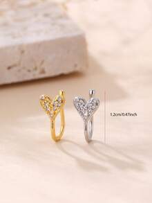 1个简约时尚经典镂空心形铜镶嵌立方氧化锆鼻夹，无需鼻孔，适合生日派对、酒吧、夜店等场合，男女通用 - 星星 - 查看 5