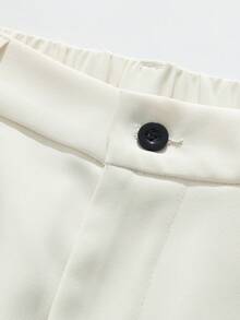 Celana Jas Pria Kasual Bisnis Formal Model Lebar dan Longgar, Serbaguna & Minimalis - Khaki - View 4
