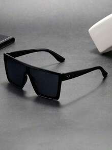 Classic Simple Black Fashion Fashion Glasses, Men's Casual Business Outdoor Golf Sports Party Hiking Glasses, Lightweight Fashion Glasses For Vacation Travel Driving Fishing Cycling - Black - View 4