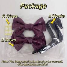 AD High-End Leather Bowknot Multi-Function Car Seat Back Hook, Hanging Organizer - White and Red - View 3