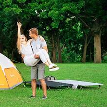 MOON LENCE Camas para Acampar Camas para Acampar Tercera Adolescente Senderismo Fácil de Montar Plegable Compacto con Bolsa de Transporte con Instrucciones - Negro 10 piezas - Ver 7