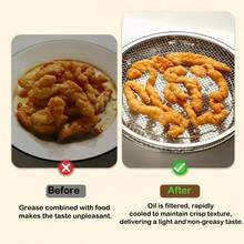 2pcs Multi-Functional Double Layer Stainless Steel Oil Drip Tray, Oil Control Grid Tray With Dual Handles, Suitable For Draining, Steaming, Frying, Grilling And Outdoor Cooking, Perfect For French Fries And Snacks - View 4