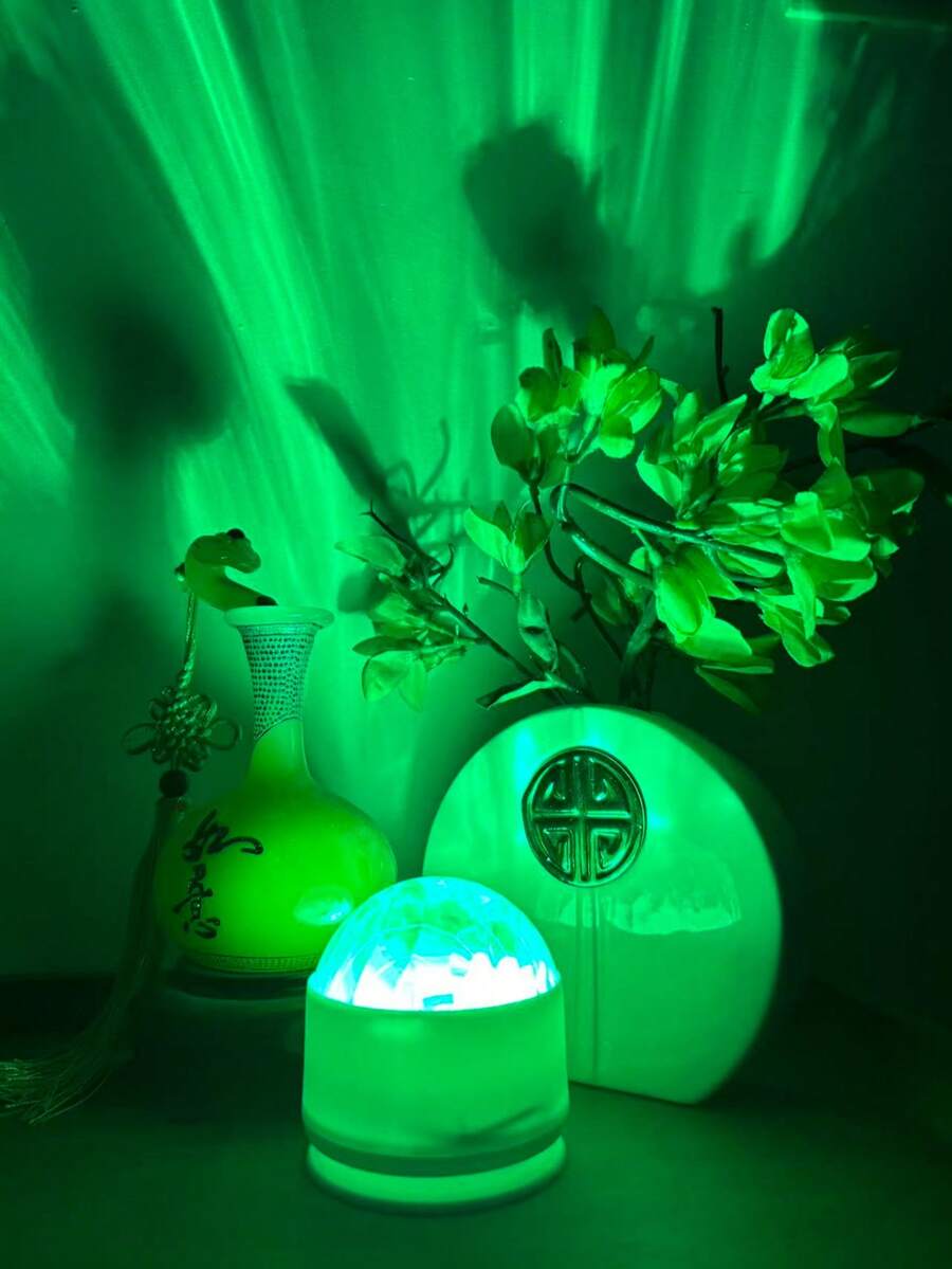 1pc 16-Color Northern Lights Wave Ripple LED Ambient Projector Light, USB Powered, Galaxy Starry Sky Projector, Bedroom Night Light, Suitable For Bedroom, Living Room Or Office Decor, Suitable For 14+ Teenagers, Wall Lamp - Multicolor - View 1