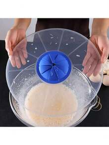 1pc Round Plastic Blender Splash Guard - Splash Cover With Measurement Scale, Oil-Resistant Lid, Easy To Clean Cooking Kitchen Accessory | Transparent Design | Easy To Clean Material - Multicolor - View 10