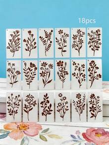 18 khuôn mẫu rỗng hình hoa dây leo, tự làm đồ thủ công như sổ lưu niệm, trang trí, vẽ tay, vải, gối, tranh treo tường, hộp quà, chất liệu nhựa tái sử dụng. - Cây leo - Xem 11