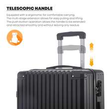 YONSLY Large Suitcase 20/24/28 Inches With YKK Zipper TSA Lock 4 360° Wheels Spinner Mesh Pocket Soft Rubber Handle Travel Suitcase For Short Trips - 黑色 - 查看 4