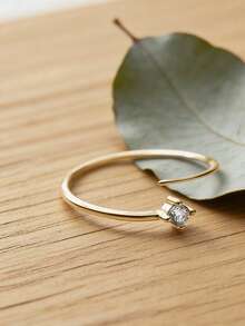 1 chiếc nhẫn bạc S925 kiểu dáng tối giản, nhỏ nhắn, có thể điều chỉnh kích thước, phù hợp với mọi dịp, trang sức thời trang thanh lịch, đa năng, thích hợp đeo hàng ngày. - kim cương - Xem 3