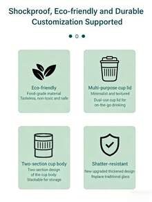 1 cốc cà phê pha lạnh, kiểu dáng Ins, chất lượng cao, có nắp đậy và ống hút, cốc thủy tinh, cốc họa tiết tre. - A - Xem 7