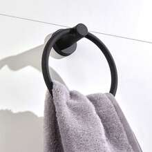 Vòng treo khăn bằng thép không gỉ, móc treo khăn tắm, giá treo khăn tròn gắn tường chống gỉ, móc treo khăn tắm, giá để khăn tắm, giá treo khăn cần khoan, kệ đựng đồ trong phòng tắm - tròn - Xem 5