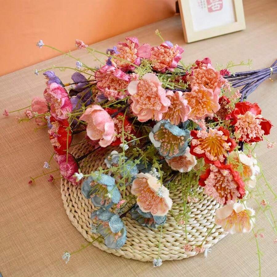 Bó hoa giả hoa đỗ quyên cao cấp 12 cành - Được chế tác tỉ mỉ, thích hợp để trang trí bàn phòng khách, dễ sử dụng và bền bỉ, quà tặng sinh nhật, quà tặng Ngày của Mẹ, trang trí sinh nhật. - Nhiều kiểu dáng - Xem 1