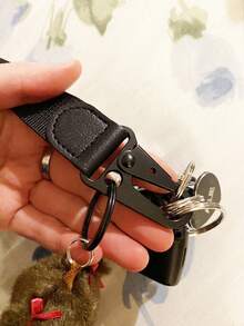 1个黑色耐用腕带钥匙扣，男女通用时尚钥匙扣，腕带钥匙挂绳 - 黑色 - 查看 8