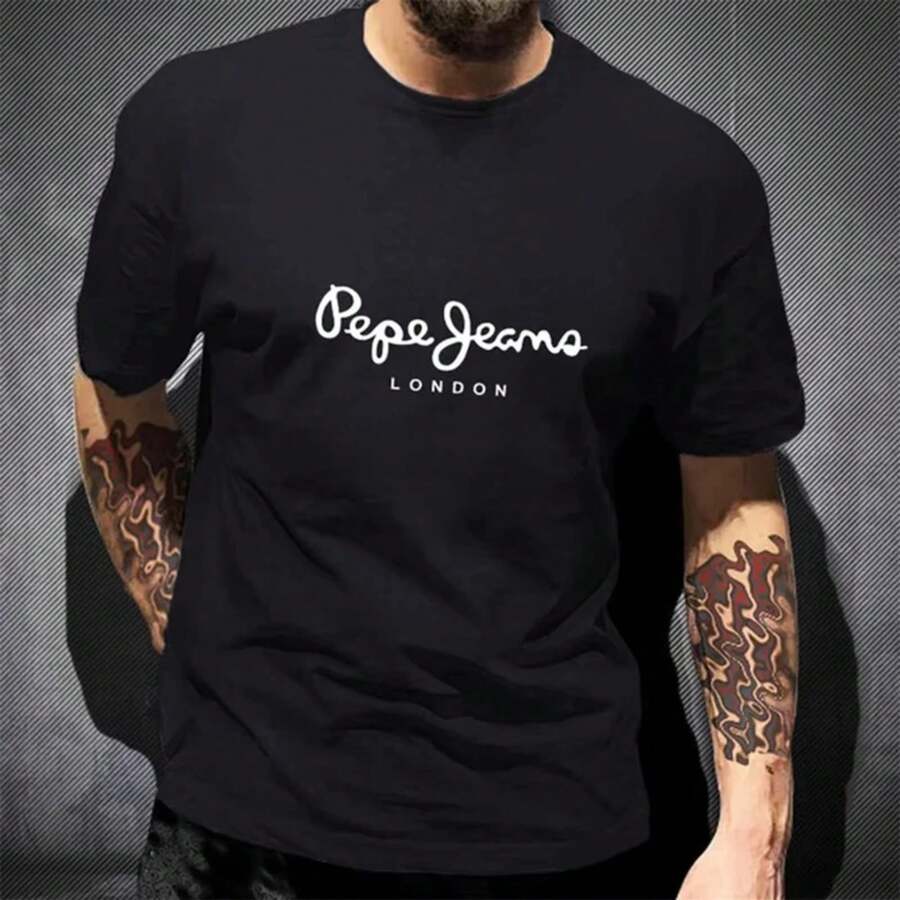 Nuevos productos de moda muy populares: Última camiseta Pepe Jeans London de verano para hombre, de manga corta, 100% algodón, top de moda popular, ropa de streetwear, camiseta Y2K. - Gary - Ver 1