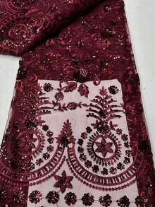 Vải ren đính sequin cao cấp kiểu châu Phi, dài 5 thước Anh/mảnh, chất liệu mềm mại và thân thiện với da, vải ren đính sequin thêu kiểu Pháp Nigeria cổ điển năm 2026, thích hợp cho váy dự tiệc, váy cưới, đồ thủ công DIY, nhiều màu sắc để lựa chọn. - A - Xem 18