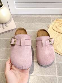 Giày lười đế mềm giả da lộn kiểu retro năm 2026, giày moccasin unisex cho trẻ em, giày casual đồng bộ cho bố mẹ và con cái. - Hồng - Xem 2