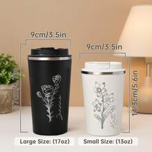 Cốc du lịch in hình hoa sinh nhật, cốc khắc tên, cốc thép không gỉ, cốc cà phê, ý tưởng quà tặng tuyệt vời, quà tặng cho cặp đôi - cốc cà phê - Xem 6