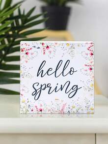 1pc Spring Wildflower Decoration Ornament, Hello Spring Decorations, This Foam Block Decor Makes A Great Gift For Family And Friends, Spring Party Supplies, Floral-Themed Party Decorations, Spring Crafts, Perfect For Home Or Office Shelves And Tiered Trays, Spring Cabinet Decor, Spring Living Room And Bedroom Decor, Spring Room Decor, Spring Home Decor, Spring Gifts, Party Favors - Spring Wildflowers - View 11
