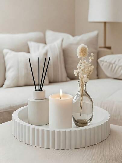 2026 Decorative Coffee Table Tray: White Round Tray, Modern Wavy Tray, Decorative Round Tray Suitable For Home Living Room, Dining Room, Kitchen Counter, Bathroom And Multi-Purpose Decoration, Christmas Gift, Non-Food Contact