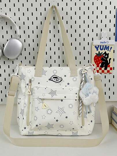 时尚休闲单肩手提包，大容量，独特设计女士手提包