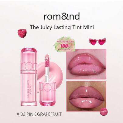 Rom&nd Romand THE JUICY LASTING TINT MINI, Moisturizing And Glossy Texture, Hydrating And Nourishing, Lightweight And Comfortable, Long-Lasting Color, Mini Travel Size, Great Gift, Korean Cosmetics