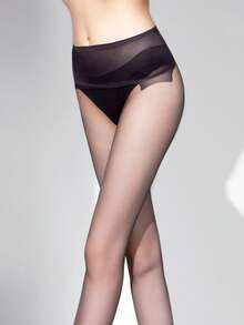 New Arrival Spring/Summer Ultra-Thin Stockings, Sexy Mesh Waistband Pantyhose, High Transparency Black Tights - Multicolor - View 5