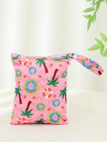 1pc Cartoon Print Wet Wipe Bag/Diaper Bag, Baby Shower Party Home Decor Gift - Multicolor - View 22