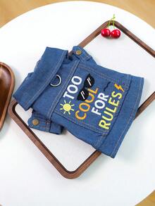 PETCIRCLE 1pc Pet Clothes, Dog Apparel Spring/Summer New Breathable Durable Dirt-Resistant Small Dog Outfit - Unique Jacket - Blue - View 5