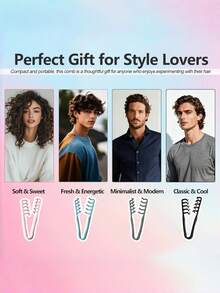 1pc New Volumizing Wide-Tooth Comb - Suitable For Men, Fluffy Texture, Made Of ABS Plastic With Textured Handle, Suitable For All Hair Types, Great For Home Use, Back To School, Travel, Can Be Used For Combing, Blow Drying, Trimming, Edging, And Styling - Multicolor - View 8