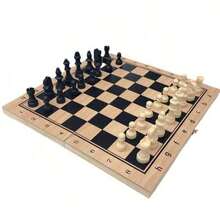 3-In-1 Premium Wooden Chess Set With Foldable Storage Box, Includes Classic Chess, Checkers And Backgammon, Suitable For Adults - Multicolor - View 12