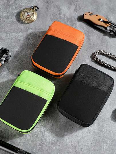 1个简约纯色户外装备收纳袋 便携式手机袋 户外多功能工具收纳袋 户外旅行爱好者的必备品