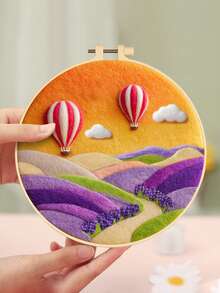 Kit de pintura de fieltro de lana sin terminar, incluye lana peinada de colores, estación de trabajo de espuma, 3 agujas de fieltrar, materiales completos para una artesanía fácil - Kit de materiales estilo D - Ver 2