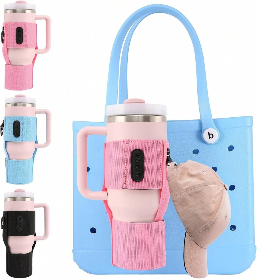 Cup Holder  Bogg Bags - Adjustable Attachment Cup, Beach Tote Bag Drink Holder (PINK-1PCS) YXPZ - HỒNG - 1 CÁI - Xem 1