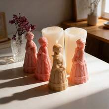 1pc Angel Girl Silicone Candle Molds Reusable Praying Angel With Knitted Dress & Star Accents Molds For DIY Candle Making Enthusiasts - Perfect For Creating Scented Candles, Decorative Soaps, Resin Ornaments And Plaster Home Accents - Angel Girl - View 1