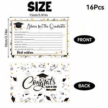 Bộ 8/16 thiệp chúc mừng tốt nghiệp, thiệp góp ý, trang trí tốt nghiệp năm 2026, phù hợp cho học sinh trung học/đại học - Hai mặt, xanh dương và trắng, trắng vàng, nâu, đen và vàng, kèm hình mũ tốt nghiệp, hoàn hảo cho tiệc tốt nghiệp, trang trí tốt nghiệp, quà tặng tốt nghiệp. - Thiệp chúc mừng tốt nghiệp - Xem 13