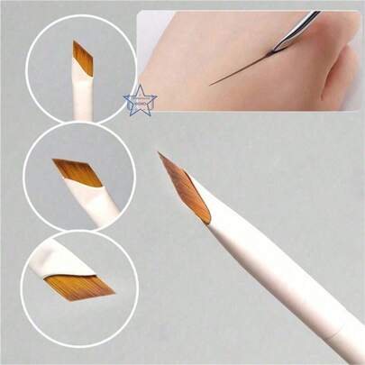 Bộ cọ trang điểm nâng cấp gồm cọ kẻ mắt và cọ kẻ lông mày, cọ kẻ lông mày góc cạnh siêu mảnh và cọ kẻ viền chính xác, màu trắng, bộ cọ trang điểm, bộ dụng cụ trang điểm, bộ cọ trang điểm hoàn chỉnh, bộ dụng cụ trang điểm, bộ quà tặng cọ trang điểm