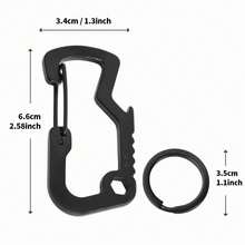 1 Set Outdoor Camping Keychain, Durable Carabiner With Key Ring, Suitable For Hiking, Camping, Cycling - Heavy Duty Outdoor Backpack Accessory For Keys, Tools, Gear - Sturdy Safety Cord Organizer, Compact Design, Reinforced Structure - Multicolor - View 5