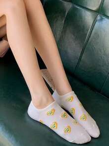 1/5/10/15/20 pares de calcetines invisibles de boca poco profunda con patrones mixtos de corazones y flores de estilo lindo y de dibujos animados para mujer, de primavera/verano - Multicolor - Ver 8