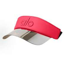 Alo Yoga Logo Sun Visor Hats For Women Wide Brim UV Protection Adjustable Large Golf Beach Cap Packable Travel Sport Visor - 紅色 - 查看 1