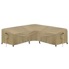 Outdoor Sectional Sofa Cover Waterproof V Shaped Patio Furniture Covers for Deck Lawn and Backyard 89"x89" Camel - Camello - Ver 2