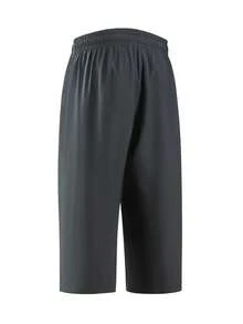Women's Quick Dry Capri Pants, Elastic Waist Capris, Capri Pants With Zipper Pockets For Hiking & Summer, Athletic Joggers - Grey - View 7