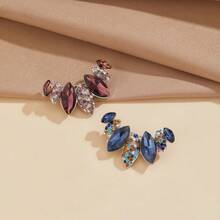 1枚新款防曝光胸针，高端女士奢华小众设计水钻花朵胸针配饰 - 彩色 - 查看 3