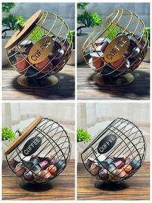 Large Capacity Coffee Capsule Storage Drawer Organizer, Metal Coffee Station Countertop Rack, Space-Saving Kitchen Coffee Bar Accessory - Multicolor - View 11