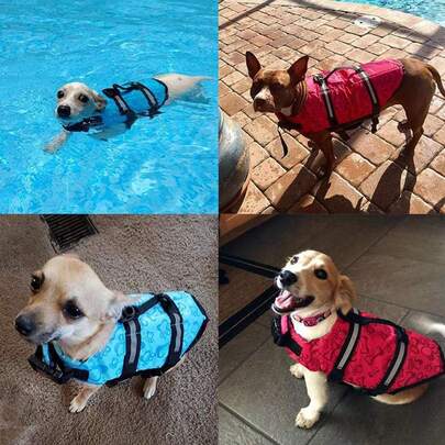 1PCPet Life Jacket Pet Supplies Dog Swimming Suit Size For Small And Medium-Sized Dogs Summer Clothing Dog Swimming Vest Jacket