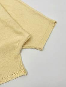 Mejors Women's Solid Color Round Neck Casual Versatile Daily Wear Sweater, Yellow - Yellow - View 11