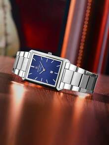 Đồng hồ nam REWARD Quartz kiểu dáng công sở thời trang, hiển thị giờ, lịch, kim dạ quang, đa chức năng, chất lượng cao, quà tặng, thiết kế cổ điển, dây đeo bằng thép không gỉ. - Bạc - Xem 2