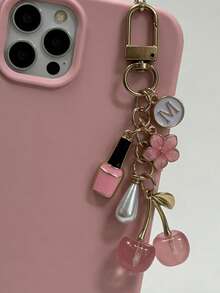 Rose Quartz Cherry Blossom Nail Polish, Keychain Gift Idea For Girls, Creative Accessory & Decoration For Women's Bags Gifts For Mother, Father, Graduation, And Teacher - Multicolor 2 - View 4
