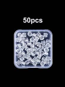 20/50/100 PCS Clear Earring Backs, Hamburg Shaped Clear Earring Backs, Soft Invisible Rubber Stoppers For Studs Hoops Hooks Replacement Earring Backings Earrings/Droopy Ears/Heavy Earrings - Hamburger Clear Earplugs - View 14